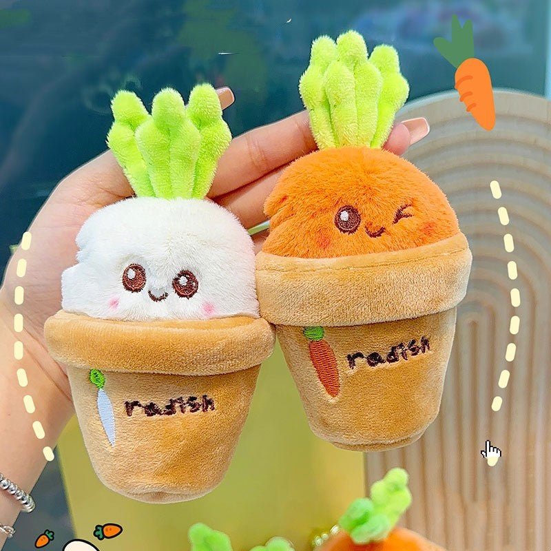 Rooting for You™ – Kawaii Carrot & Radish Couple Keychains