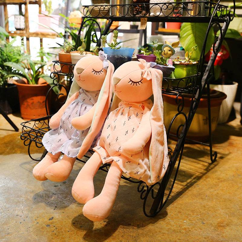 Poppy: Cute Pink and Blue Fluffy Bunny Plushie