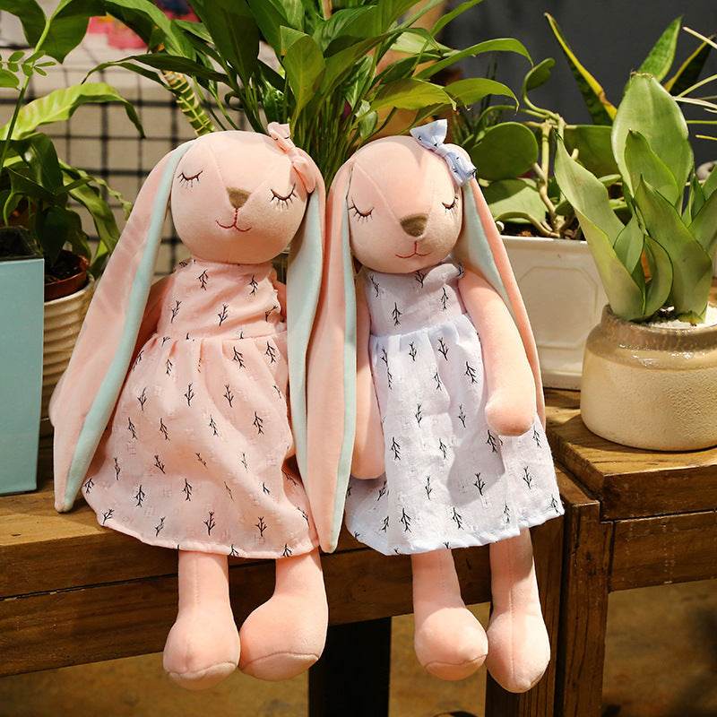 Poppy: Cute Pink and Blue Fluffy Bunny Plushie
