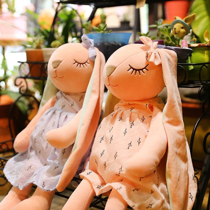 Poppy: Cute Pink and Blue Fluffy Bunny Plushie
