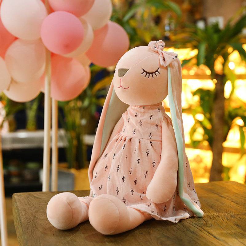 Poppy: Cute Pink and Blue Fluffy Bunny Plushie