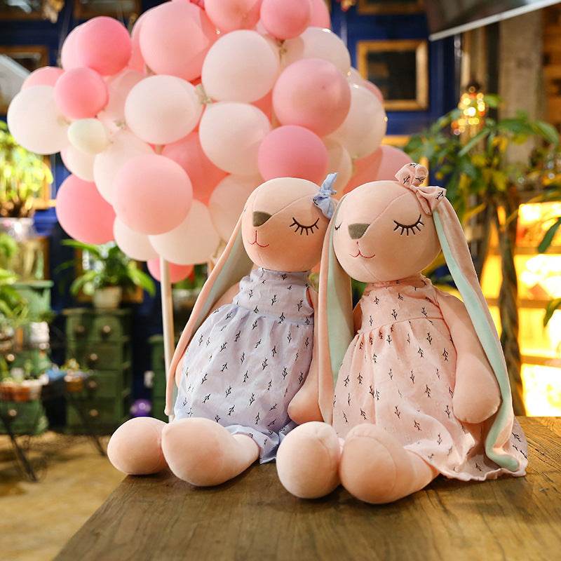 Poppy: Cute Pink and Blue Fluffy Bunny Plushie