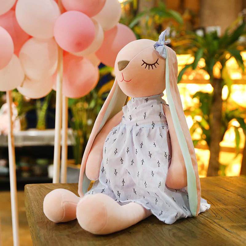 Poppy: Cute Pink and Blue Fluffy Bunny Plushie