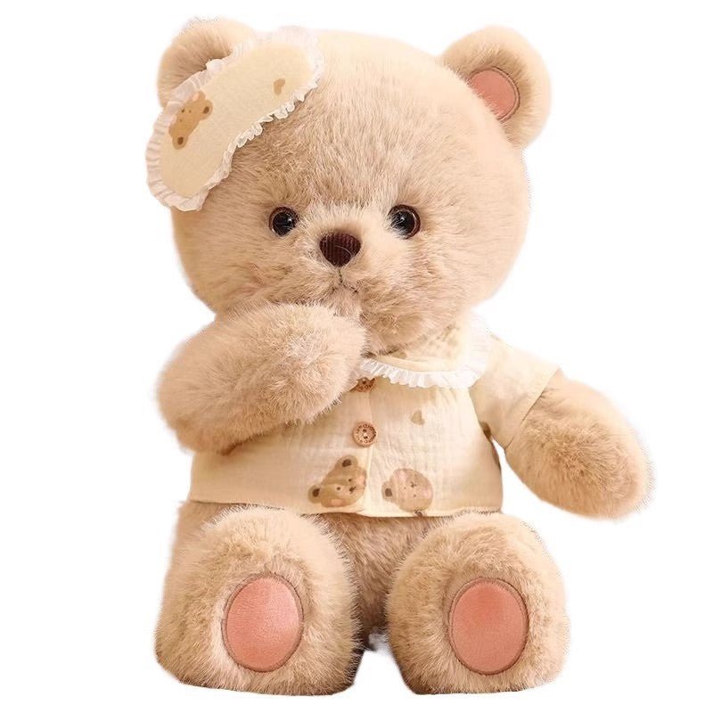 Lullaby Bear: Mini Brown teddy Bear | Sleepy Cuddle Bear
