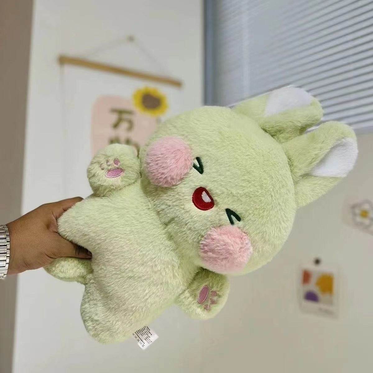 Buttons: Fluffy White Kawaii Bunny | Stuffed Animal Bunny