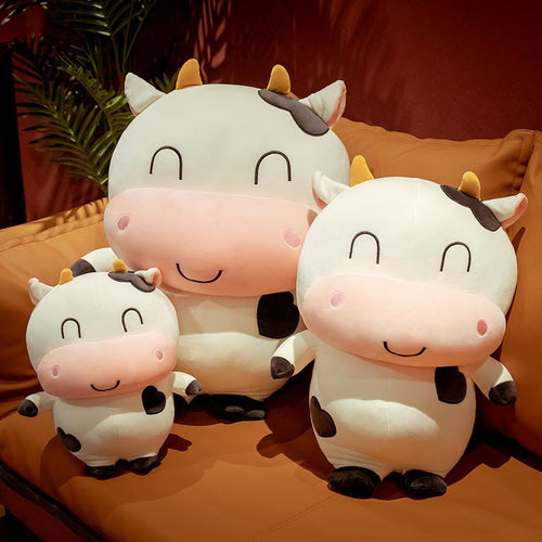 Chubby Happy Cow Plushie |  Stuffed Animal Cow