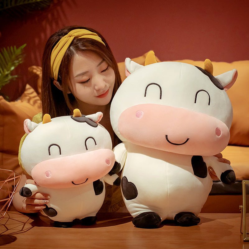 Chubby Happy Cow Plushie |  Stuffed Animal Cow
