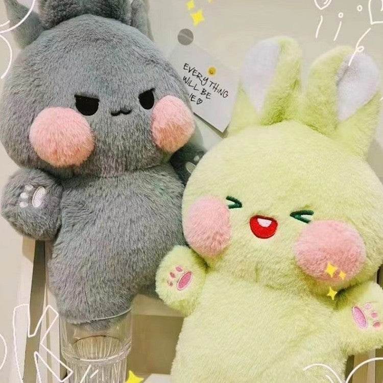 Buttons: Fluffy White Kawaii Bunny | Stuffed Animal Bunny