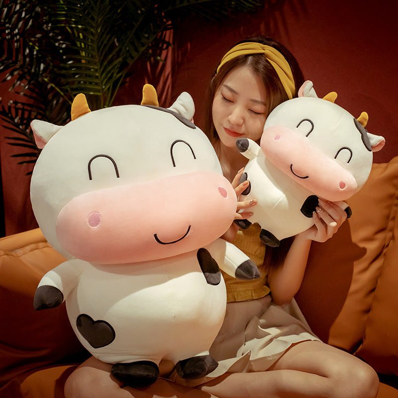 Chubby Happy Cow Plushie |  Stuffed Animal Cow
