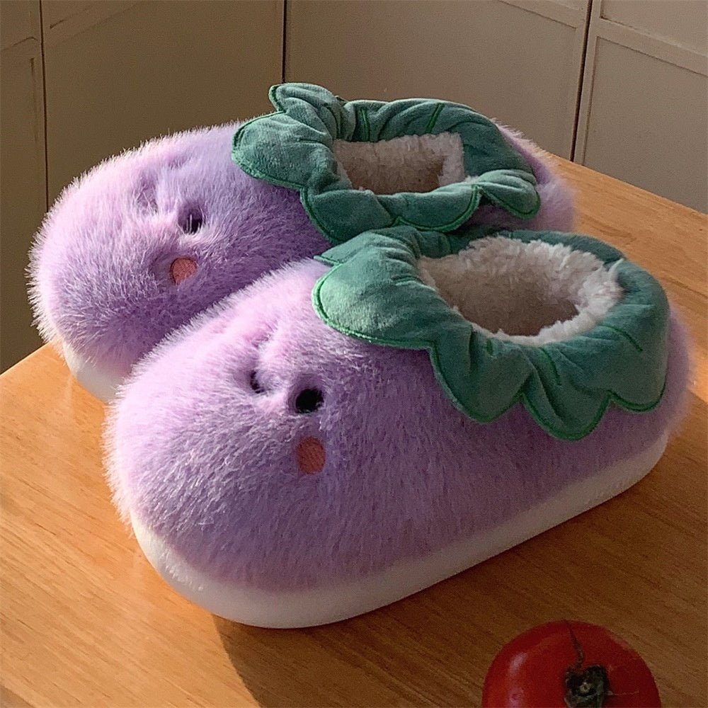 Squishplant: Kawaii Squishy Eggplant Slippers