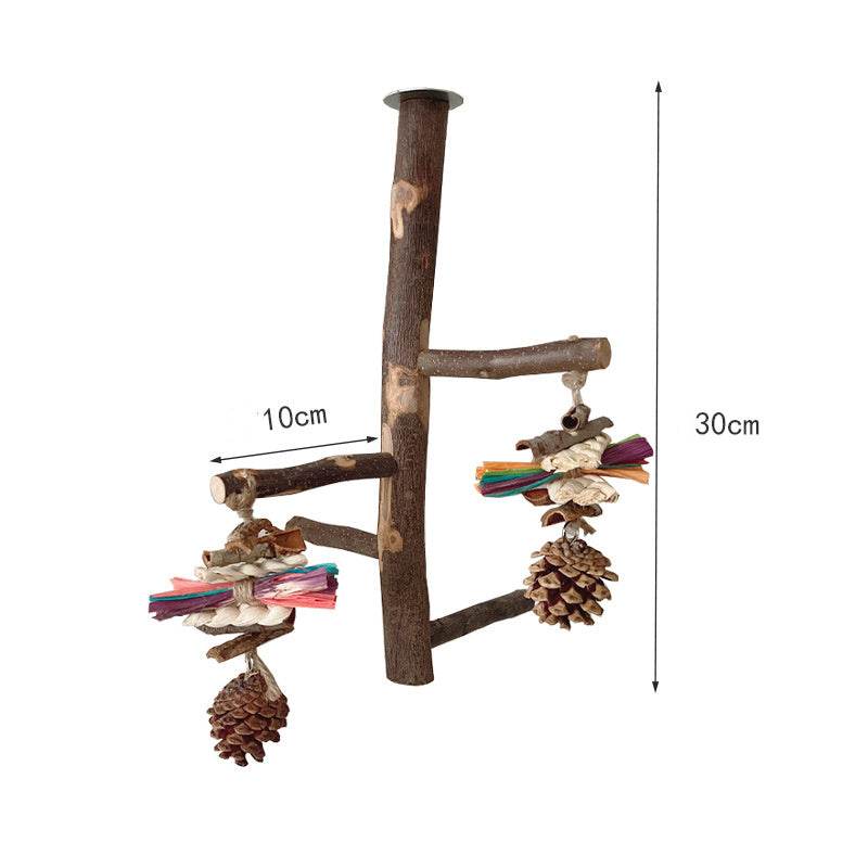 Perch & Play: Parrot Wood Stand | Parakeet Playland