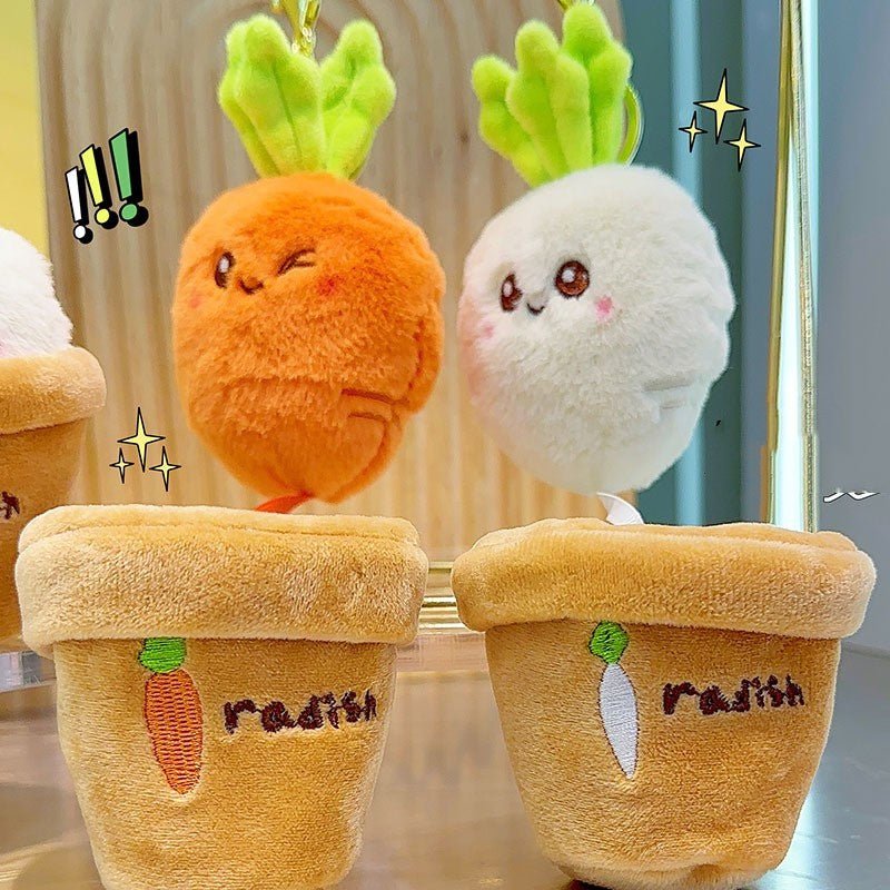 Rooting for You™ – Kawaii Carrot & Radish Couple Keychains