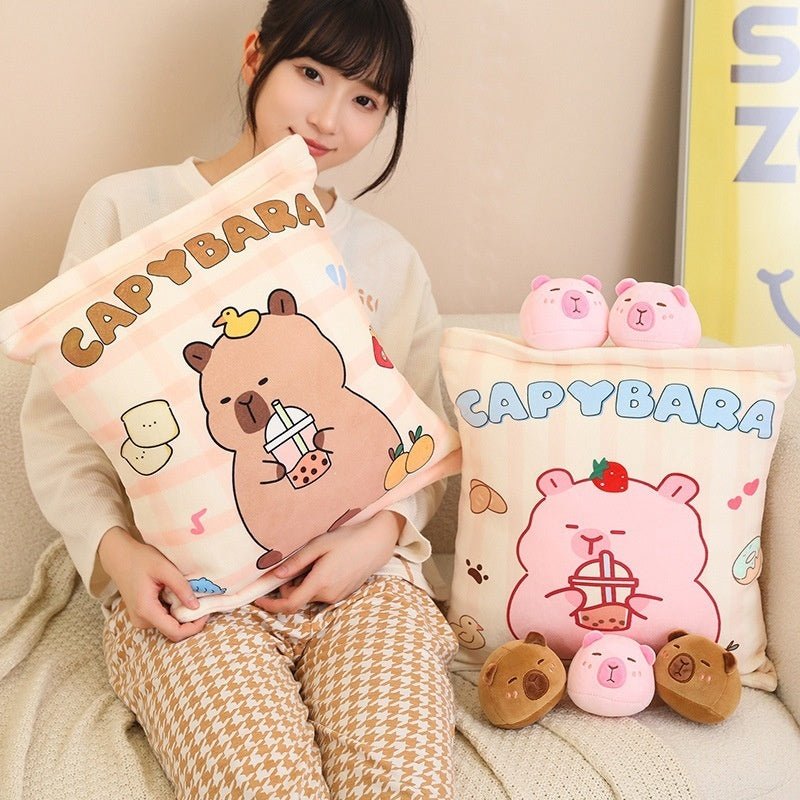 CapyChill Squad™ – Pack of 6 Stress Relief Capybara Plushies