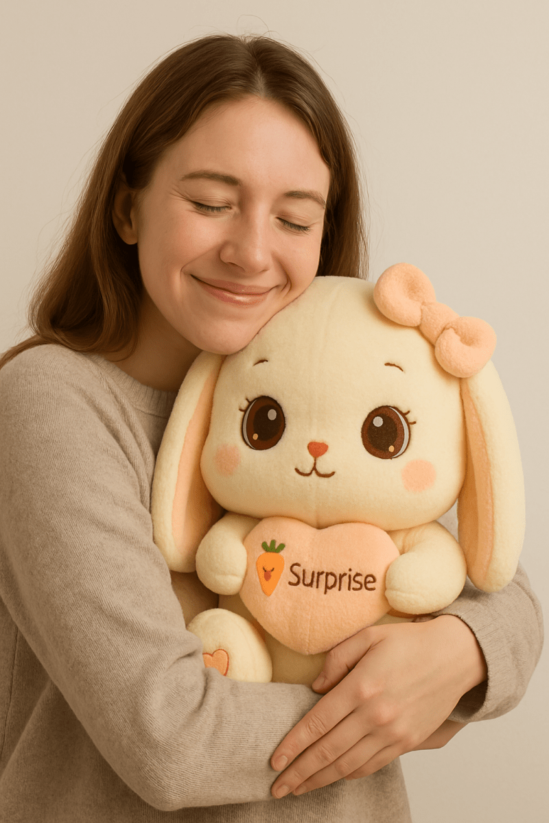 Cute Pink and White Bunny Plushie