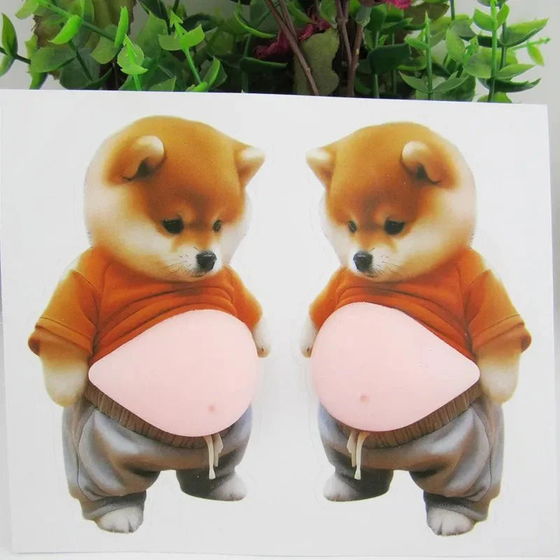 Stress-Relief Corgi Stickers | Pack of 2