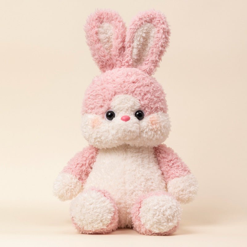 Pipi: Cute Pink Bunny Plushie | Pink White Stuffed Animal Bunny