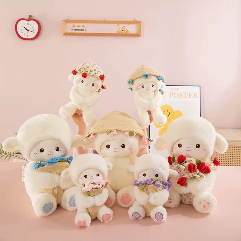 Blooming Lamb Plushie | Cute Lamb Plush With Bouquet