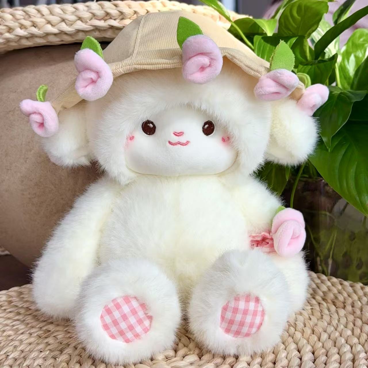 Blooming Lamb Plushie | Cute Lamb Plush With Bouquet