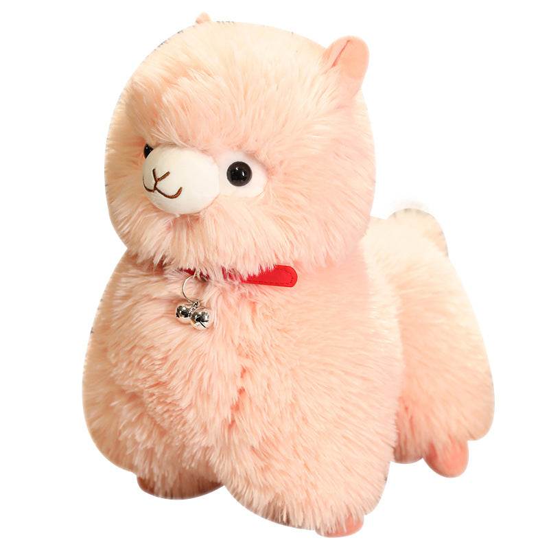Kawaii White Pink Fluffy Alpaca Plushie