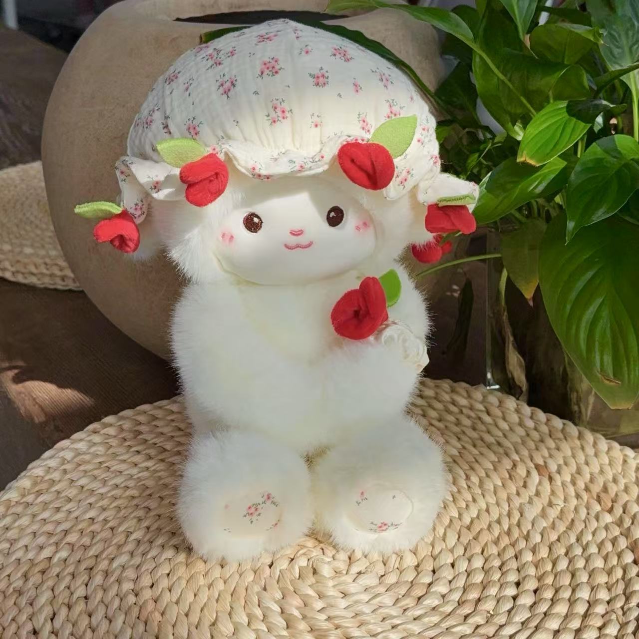 Blooming Lamb Plushie | Cute Lamb Plush With Bouquet