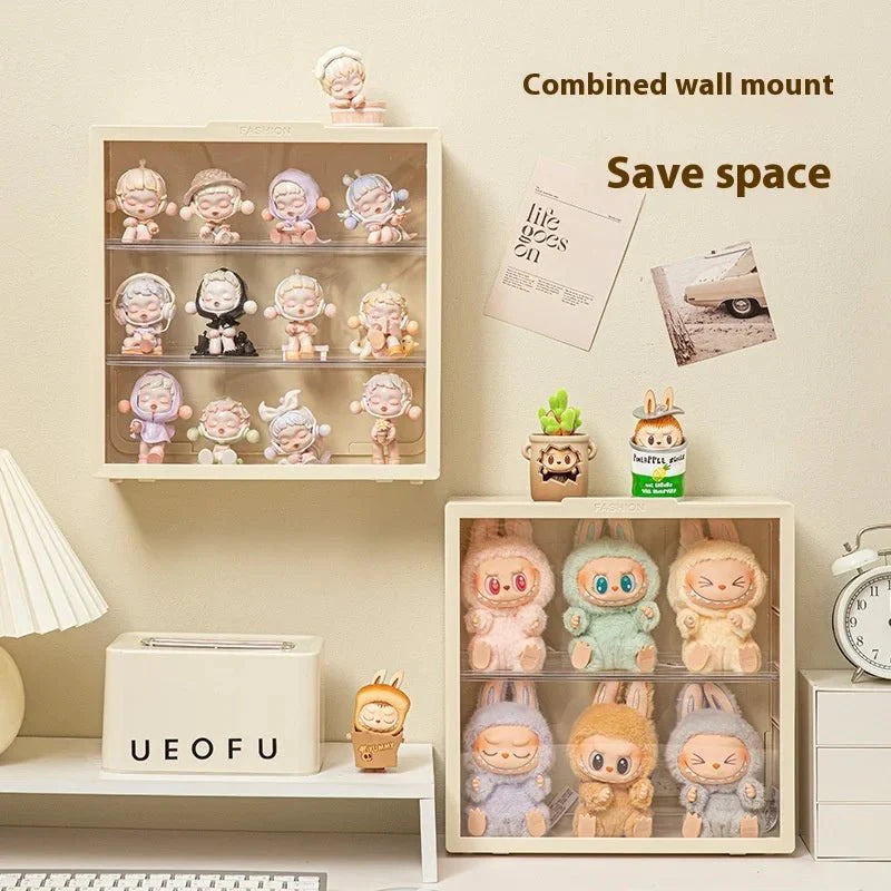 Labubu Display Cabinet – Clear Acrylic Dustproof Wall-Mount Case