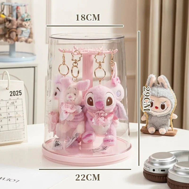 360° Rotating Clear Acrylic Labubu Display Case – Dustproof & Stackable