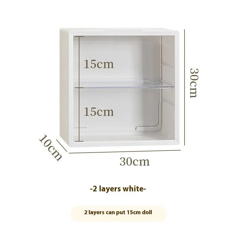 Labubu Display Cabinet – Clear Acrylic Dustproof Wall-Mount Case