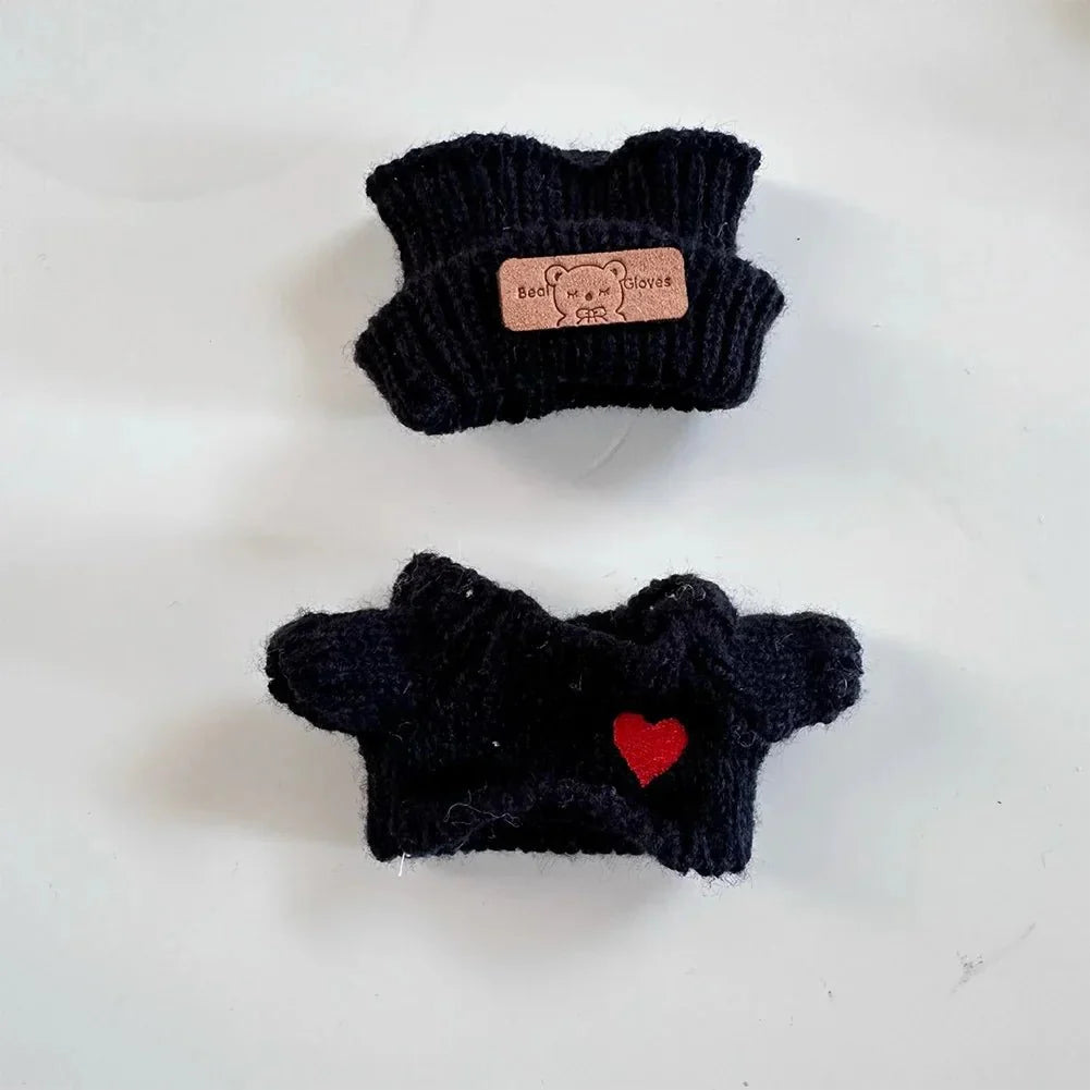 Handmade Black & White Labubu Heart Cozy Knit Outfit