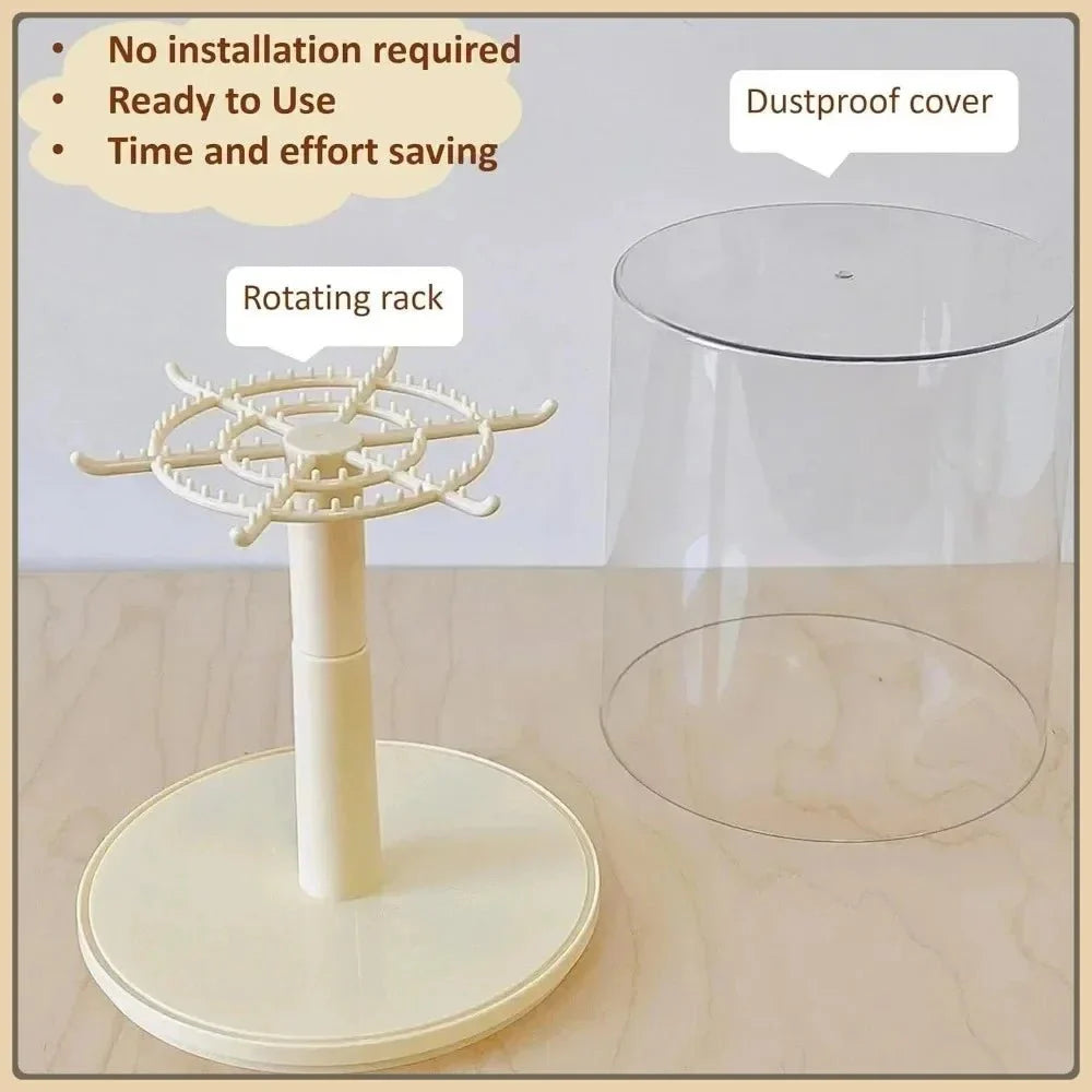 360° Rotating Clear Acrylic Labubu Display Case – Dustproof & Stackable