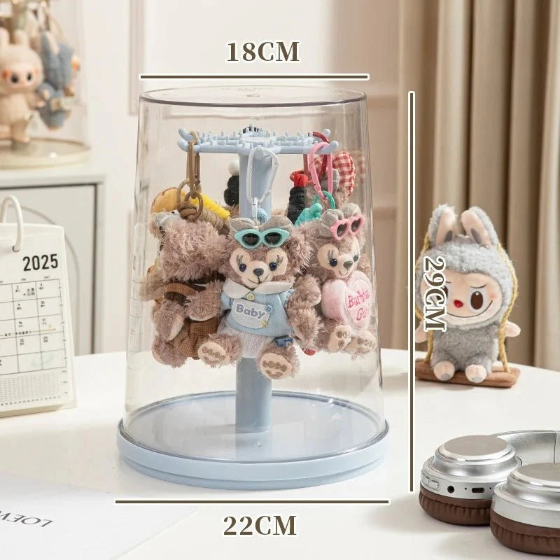 360° Rotating Clear Acrylic Labubu Display Case – Dustproof & Stackable