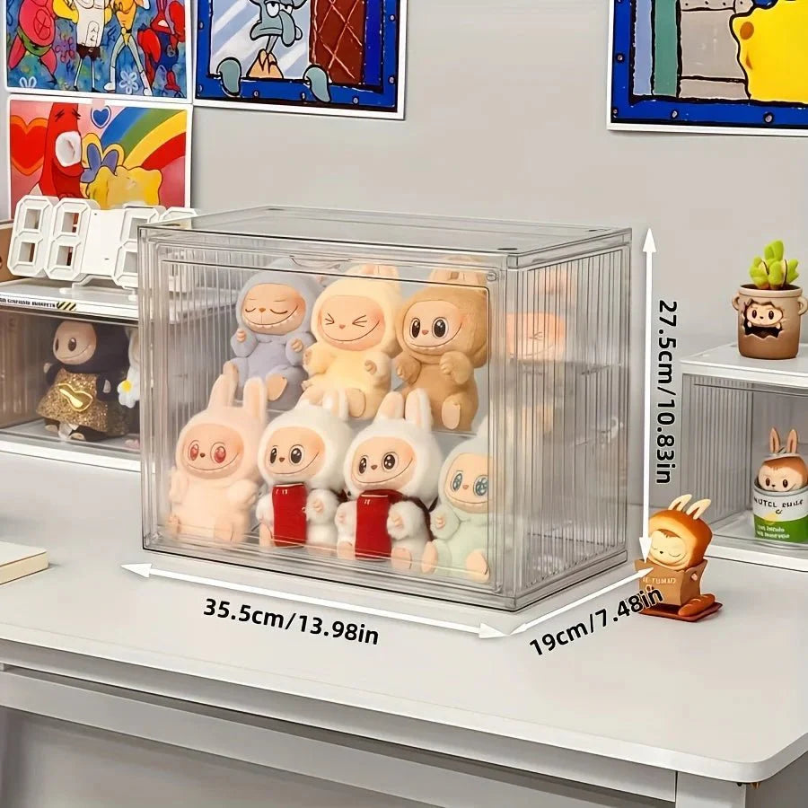 Acrylic Labubu Display Case | Dustproof with 2 Layer Storage