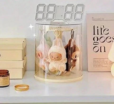 360° Rotating Clear Acrylic Labubu Display Case – Dustproof & Stackable