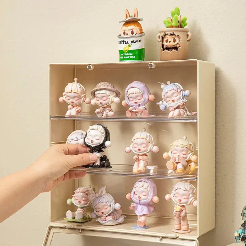 Labubu Display Cabinet – Clear Acrylic Dustproof Wall-Mount Case