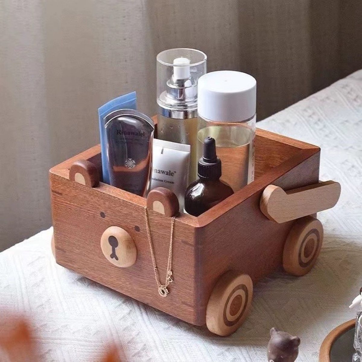 Wooden Teddy Bear Basket