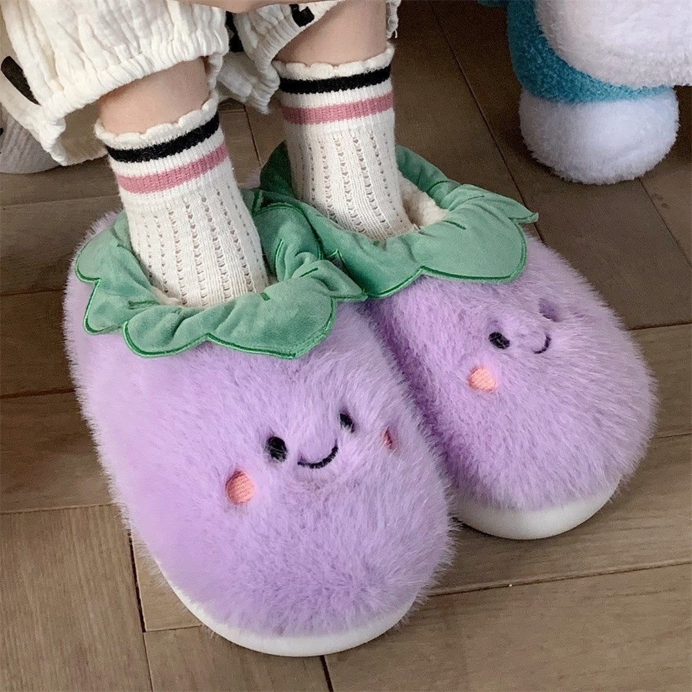 Squishplant: Kawaii Squishy Eggplant Slippers