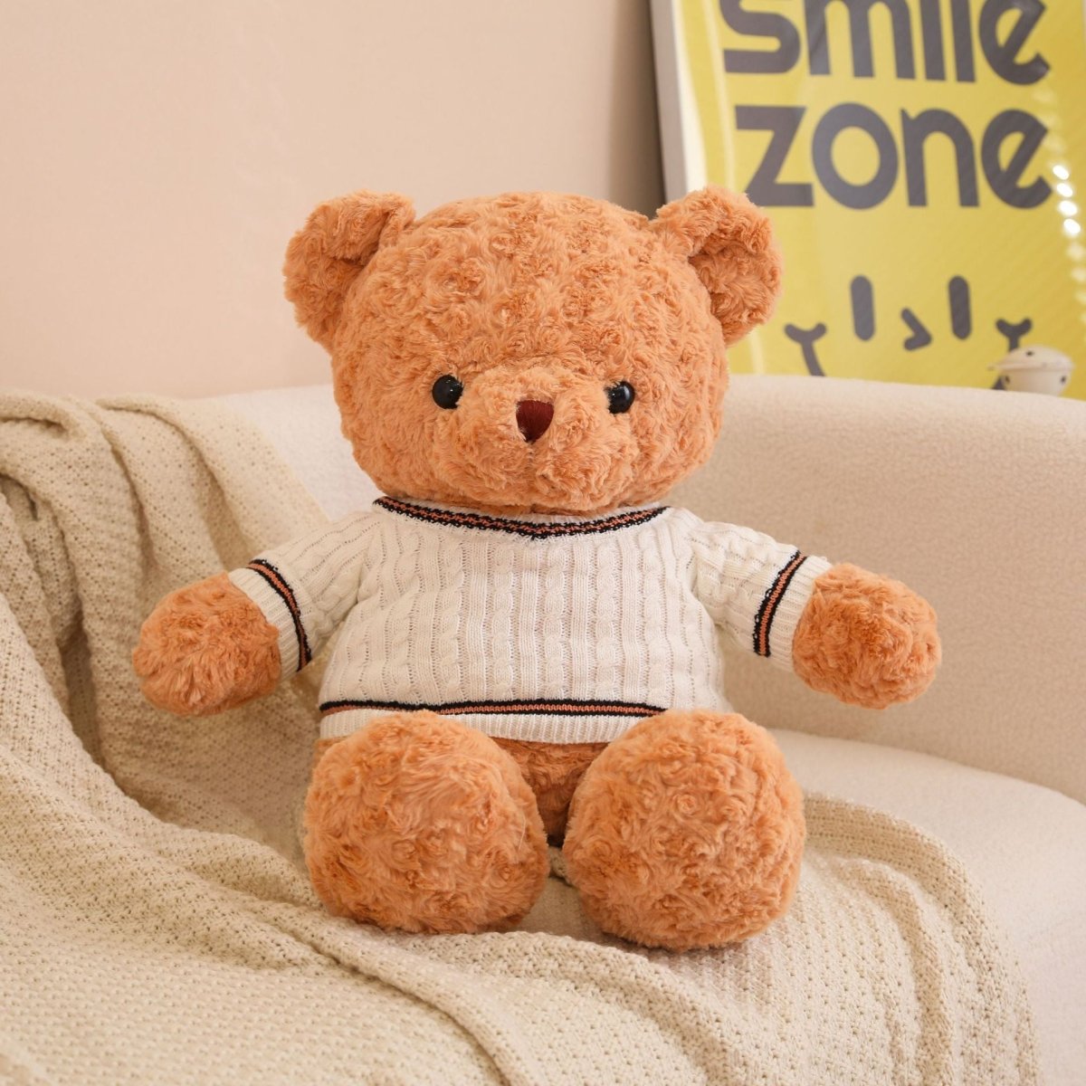Bubu: Giant Fuzzy Brown Teddy Bear with T-shirt | 4.2 ft