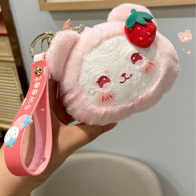 Peachy Kawaii Bunny Plushie Keychain+ Coin Purse | Lil beans Keychain