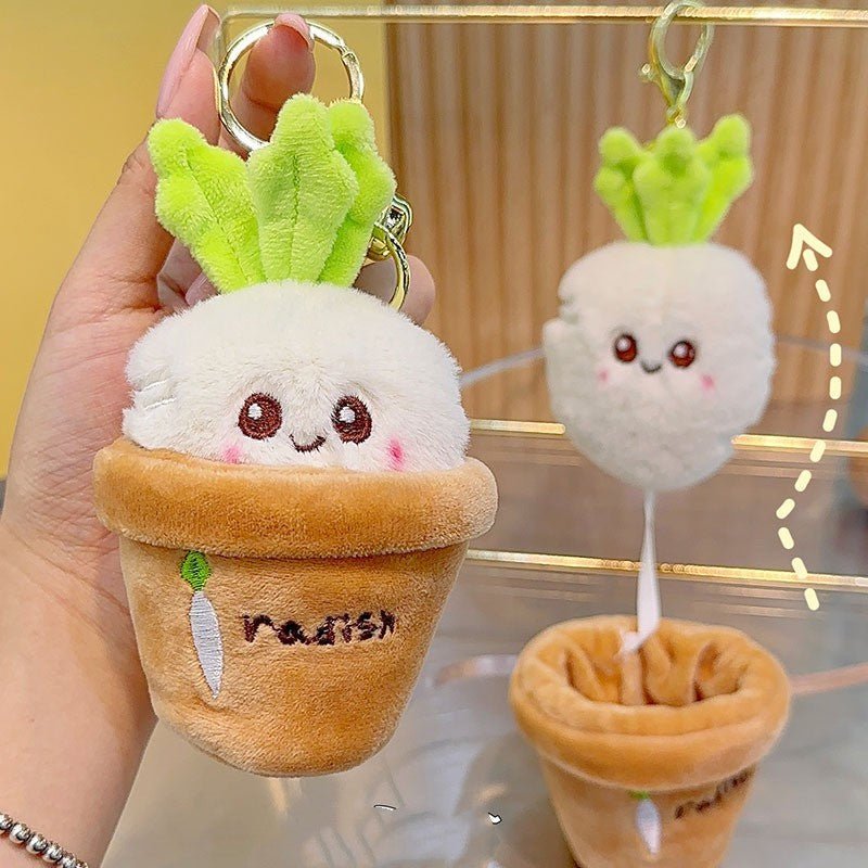 Rooting for You™ – Kawaii Carrot & Radish Couple Keychains