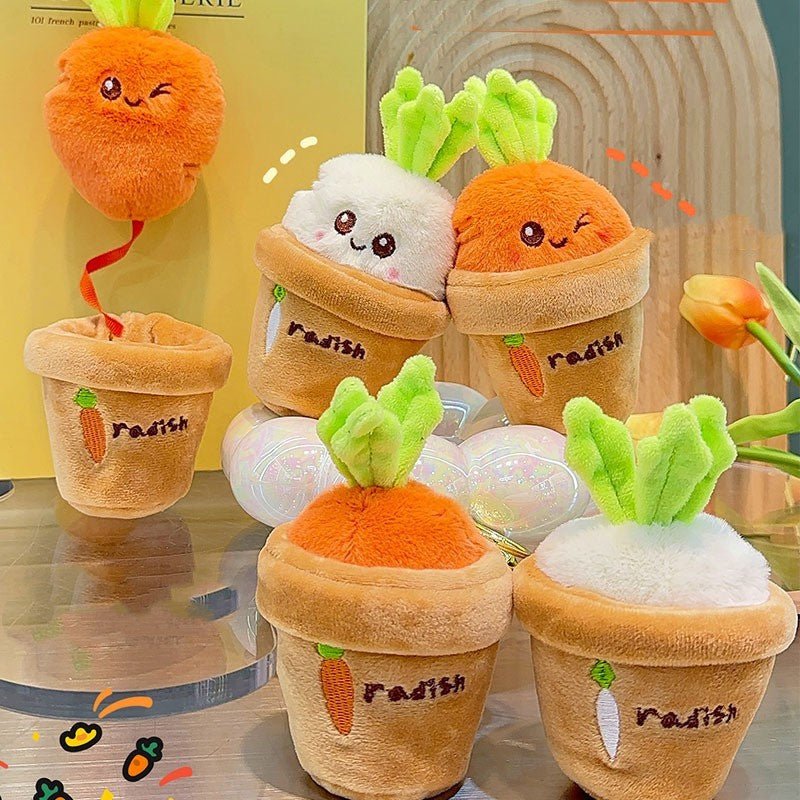 Rooting for You™ – Kawaii Carrot & Radish Couple Keychains