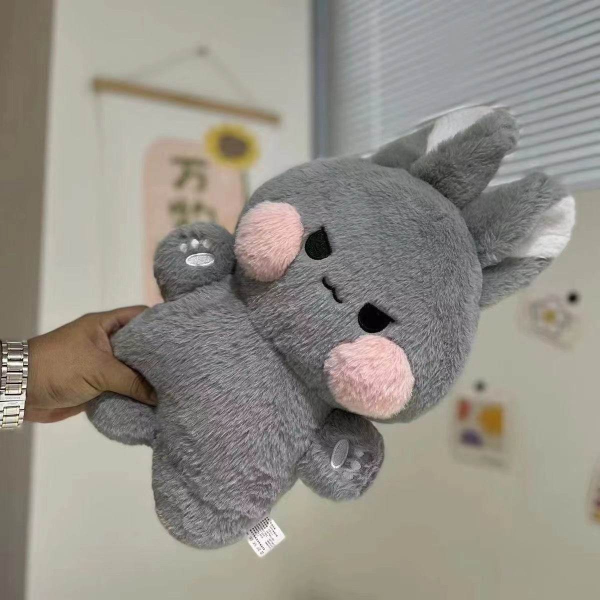 Buttons: Fluffy White Kawaii Bunny | Stuffed Animal Bunny